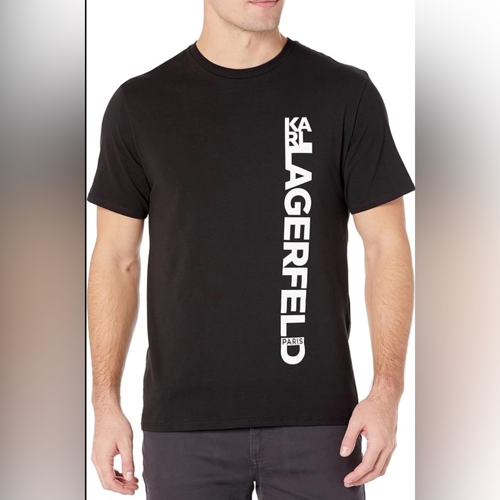 Karl Lagerfeld Black Tee with Bold White Logo